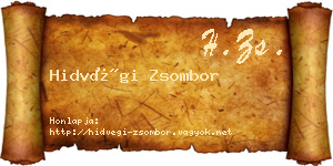 Hidvégi Zsombor névjegykártya